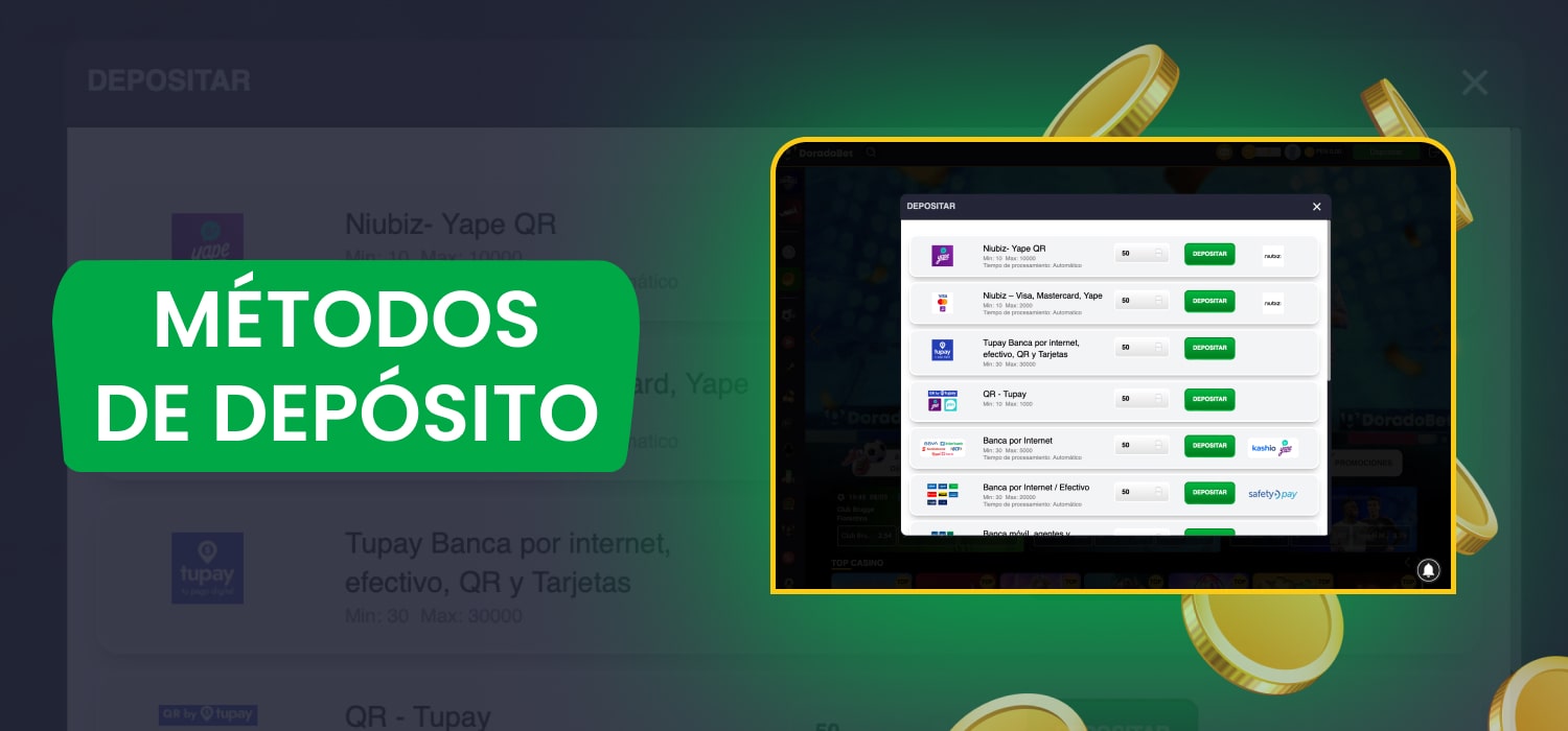 métodos de depósito disponibles en perú