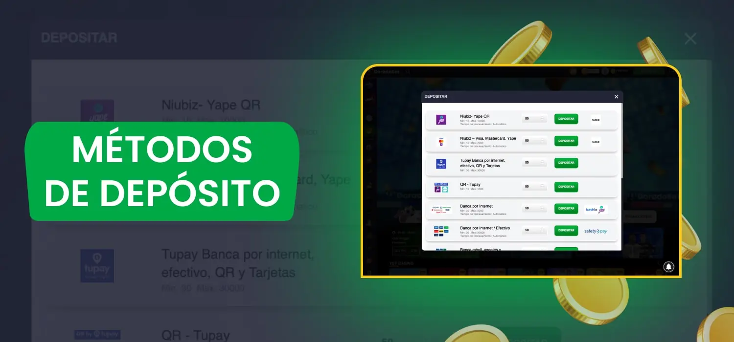 métodos de depósito disponibles en perú