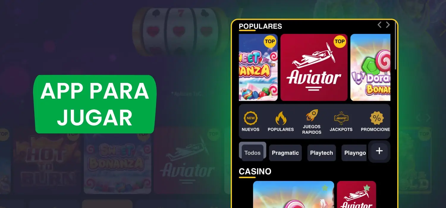 aviador en aplicación móvil